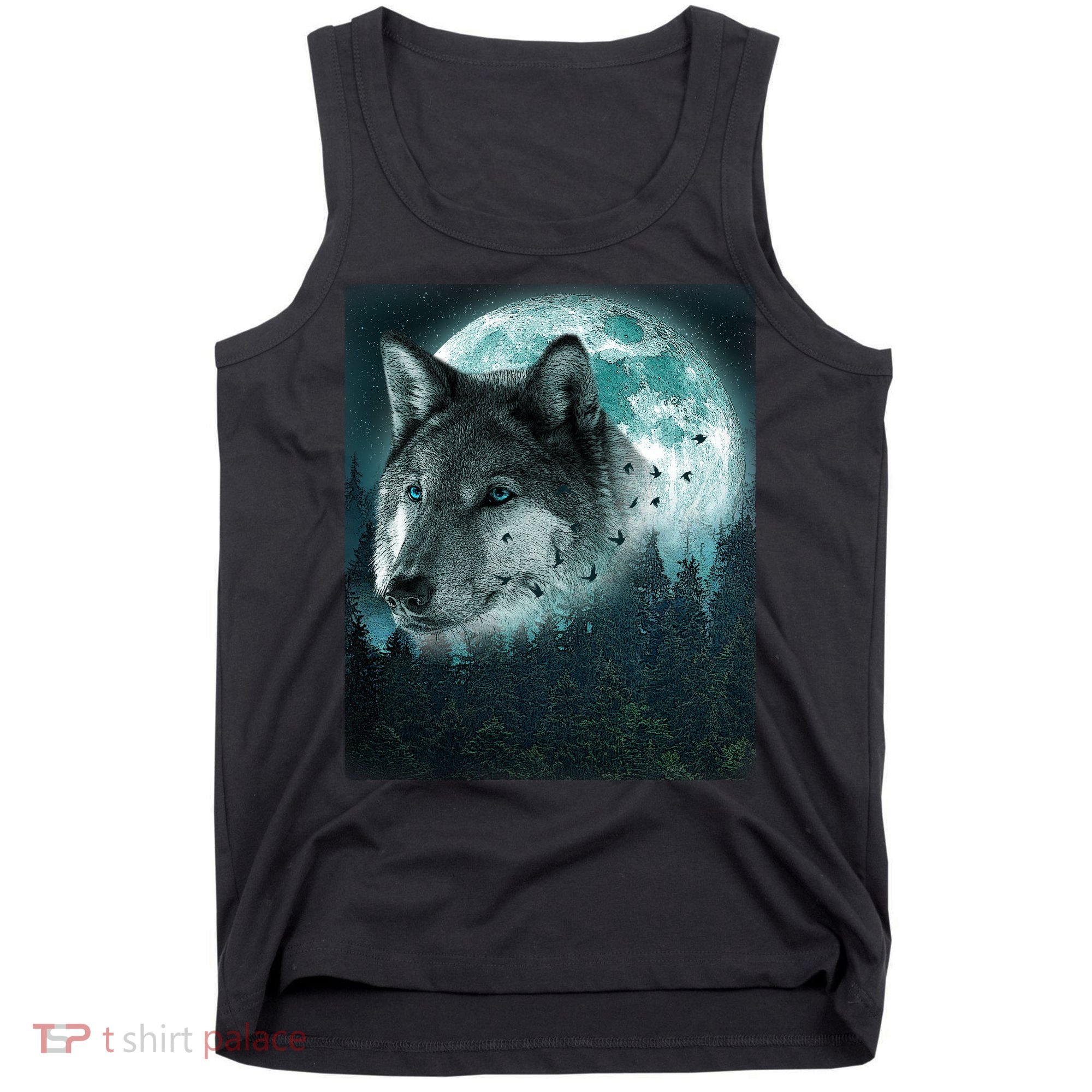 Wolf Moon Forest Wilderness  Tank Top