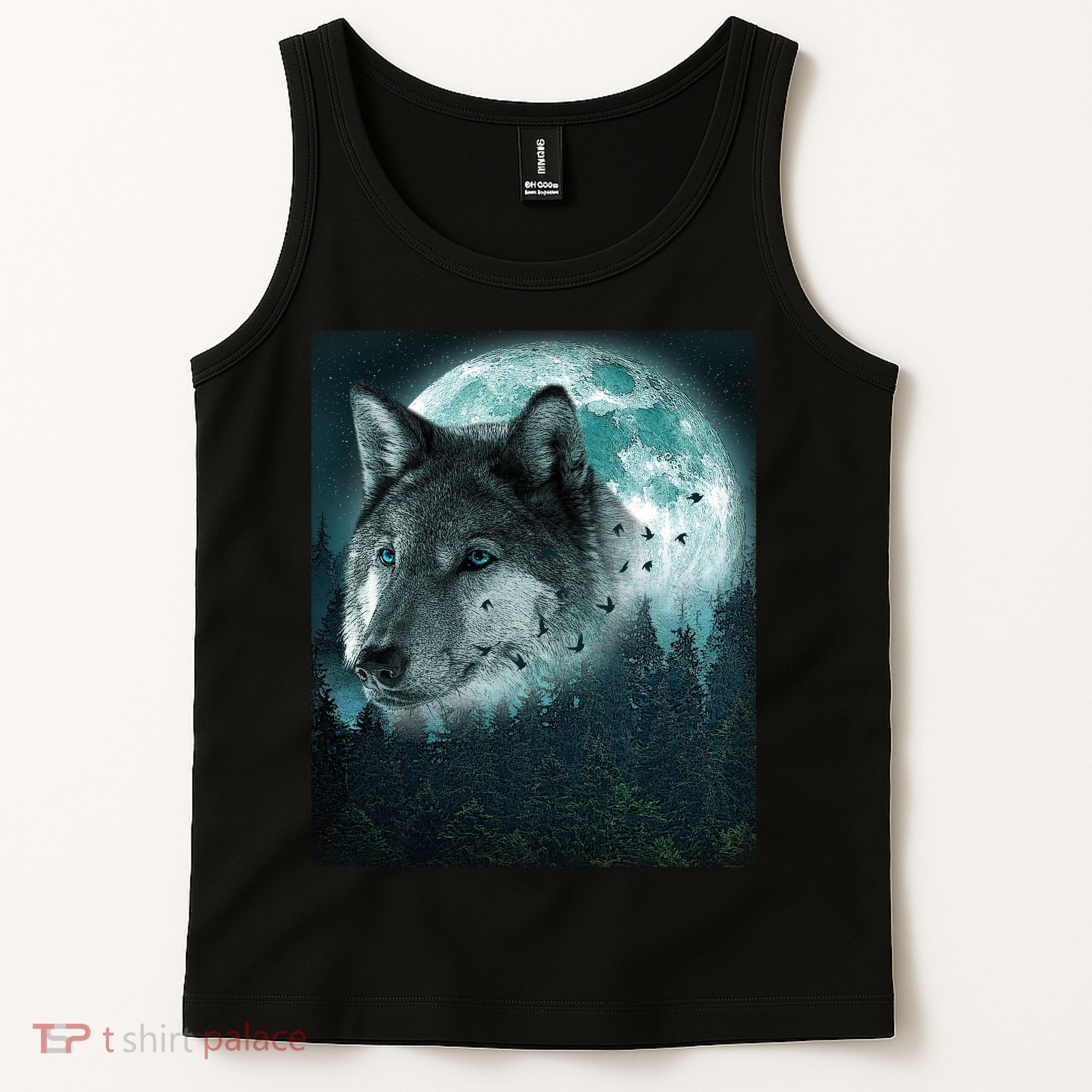 Wolf Moon Forest Wilderness  Tank Top