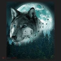 Wolf Moon Forest Wilderness  Golf Towel thumb 3