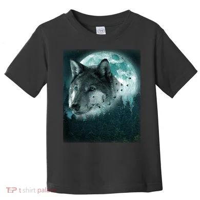 Wolf Moon Forest Wilderness Toddler T-Shirt