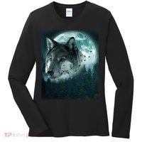 Wolf Moon Forest Wilderness  Women's Long Sleeve Shirt thumb 0