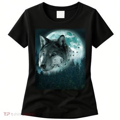 Wolf Moon Forest Wilderness  Women's T-Shirt