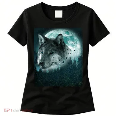 Wolf Moon Forest Wilderness  Women's T-Shirt