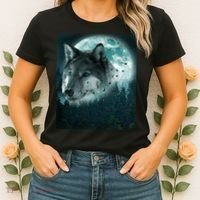 Wolf Moon Forest Wilderness  Women's T-Shirt thumb 2