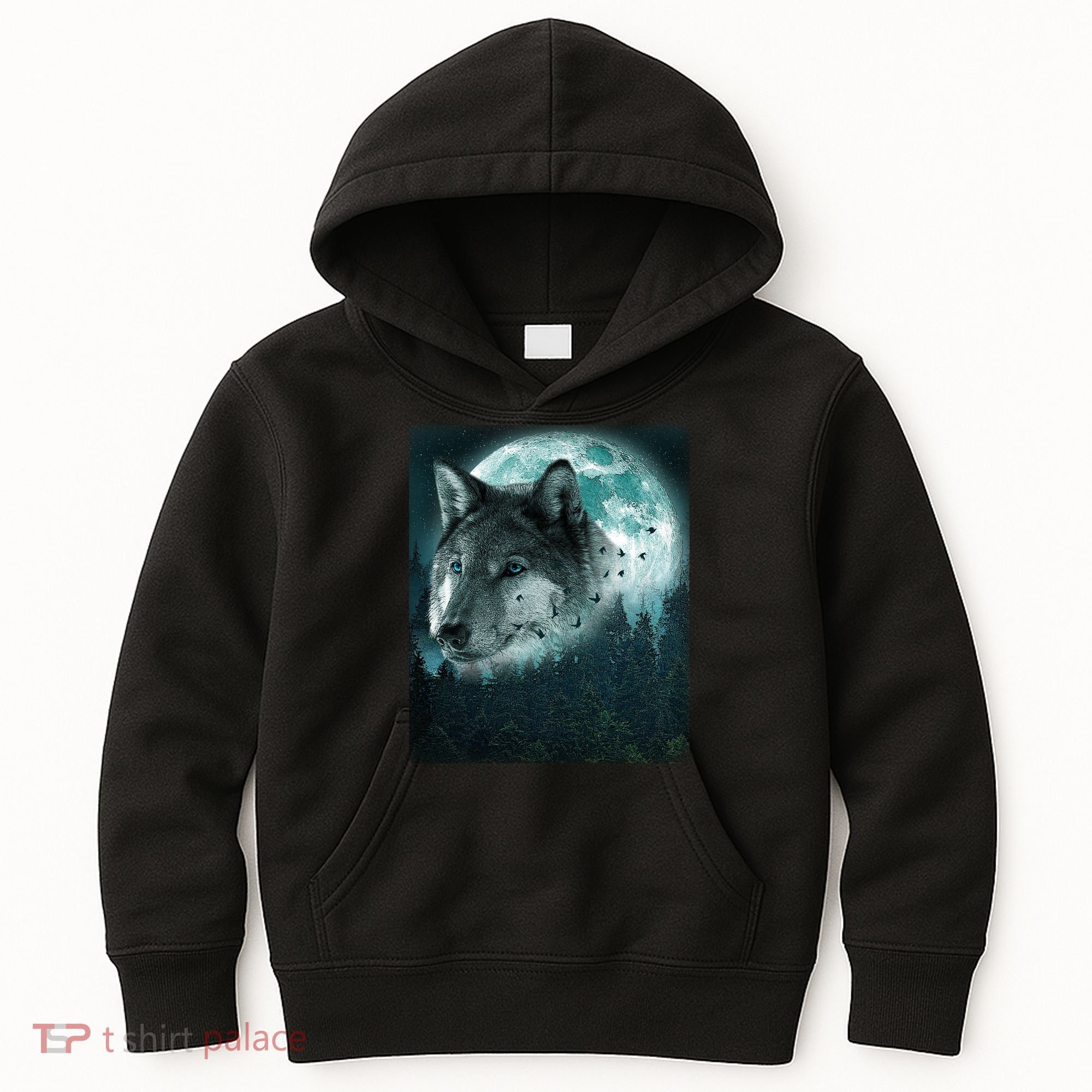 Wolf Moon Forest Wilderness  Kids Hoodie