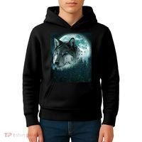 Wolf Moon Forest Wilderness  Kids Hoodie thumb 4