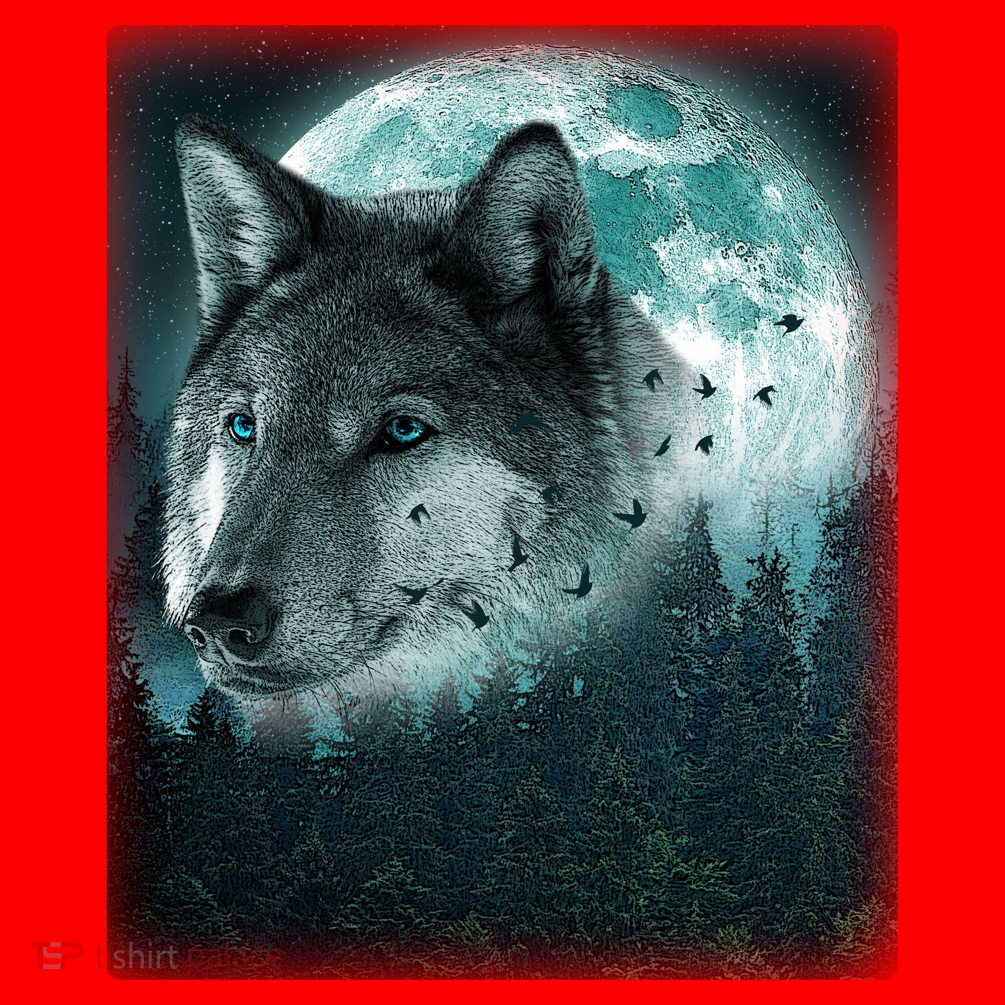 Wolf Moon Forest Wilderness  Santa Hat