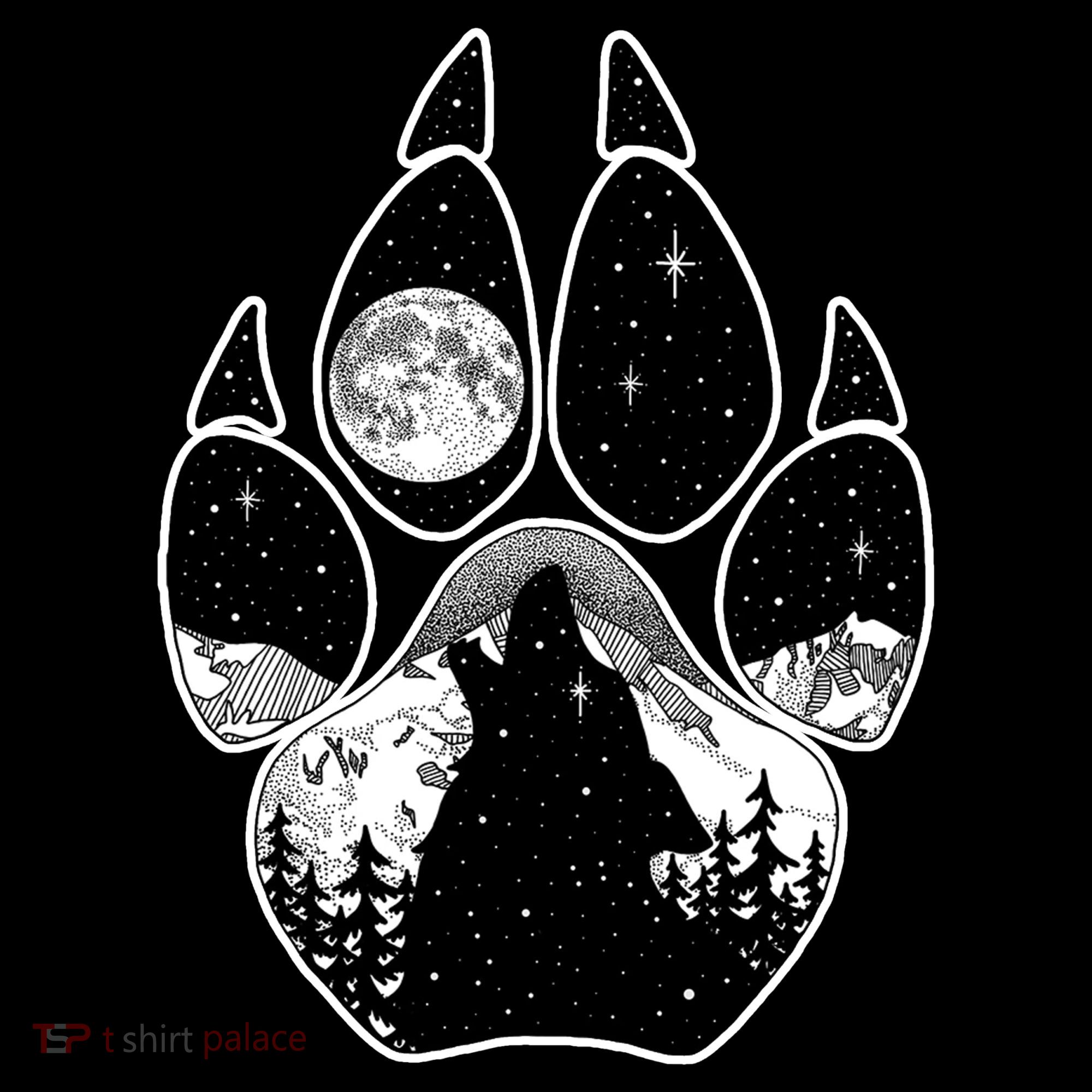 Wolf Paw Moon Howl Apron