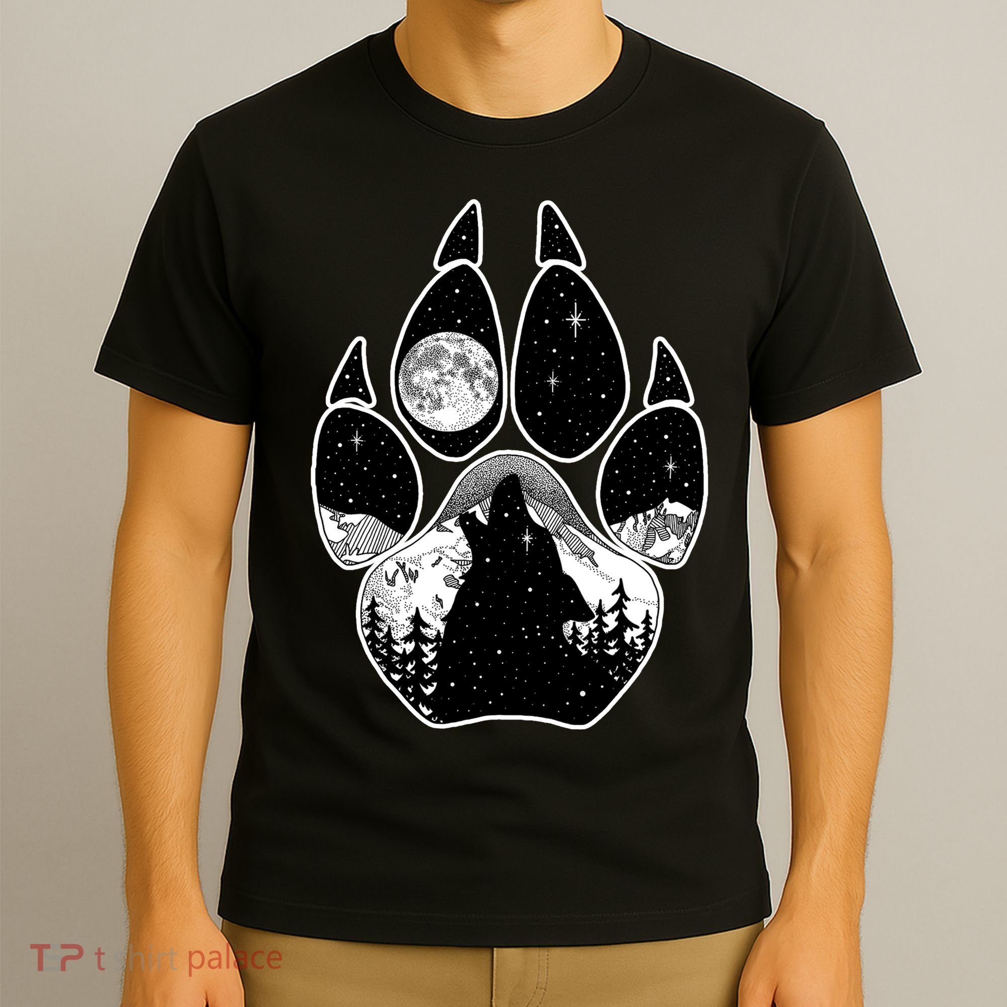 Wolf Paw Moon Howl T-Shirt