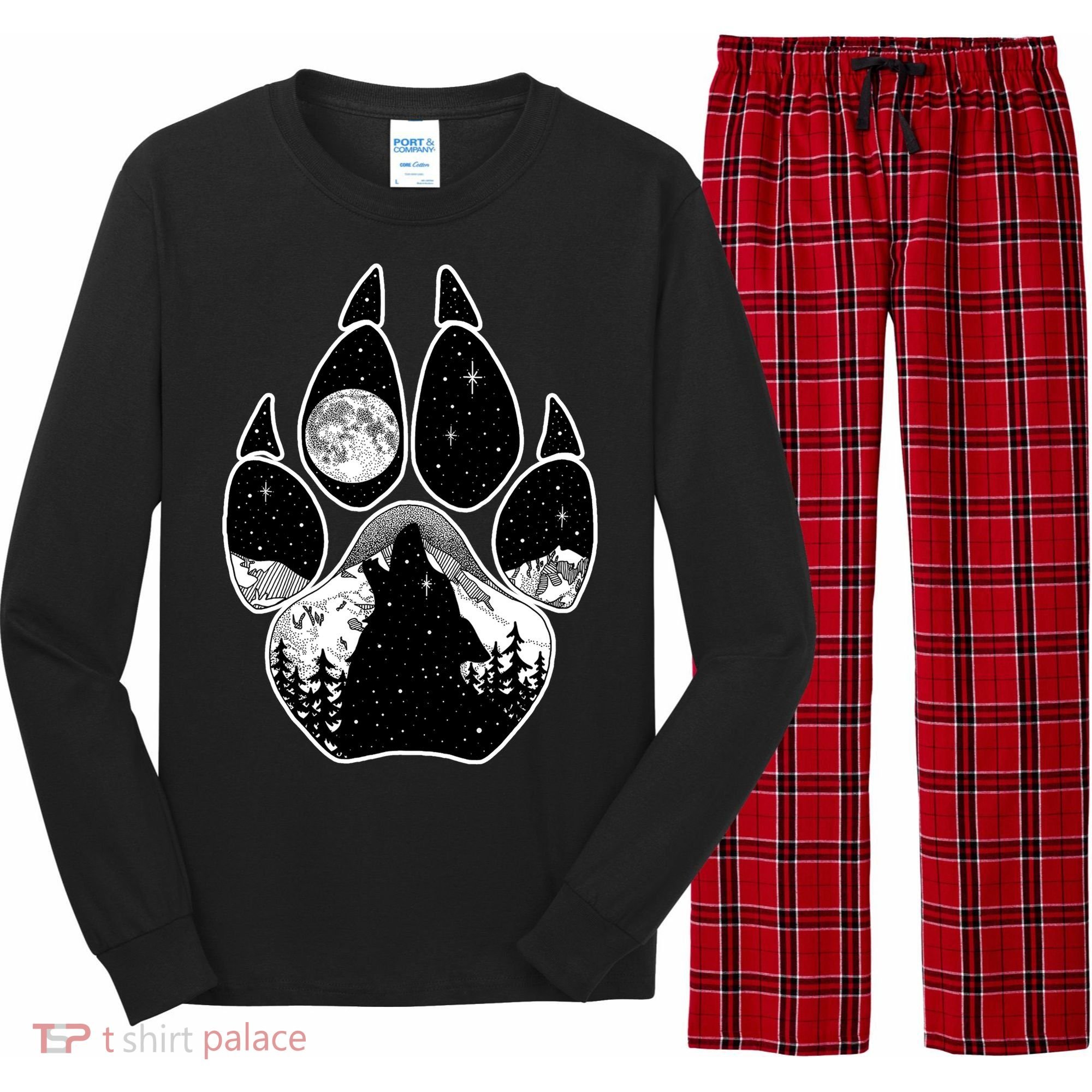 Wolf Paw Moon Howl Long Sleeve Pajama Set