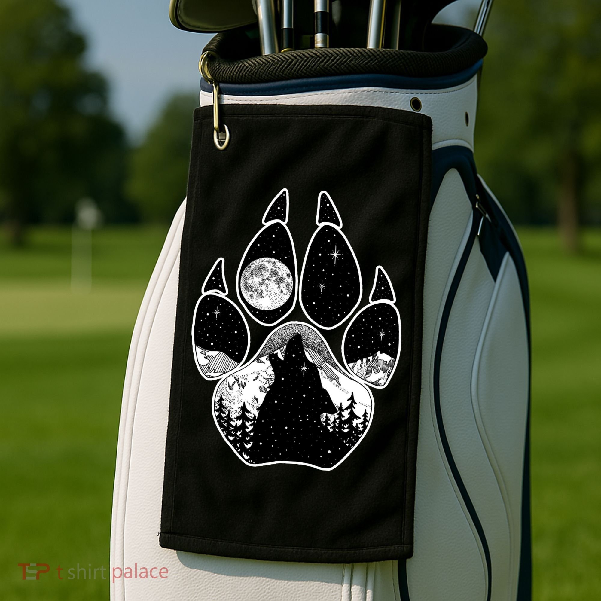 Wolf Paw Moon Howl Golf Towel
