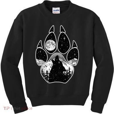 Wolf Paw Moon Howl Kids Sweatshirt