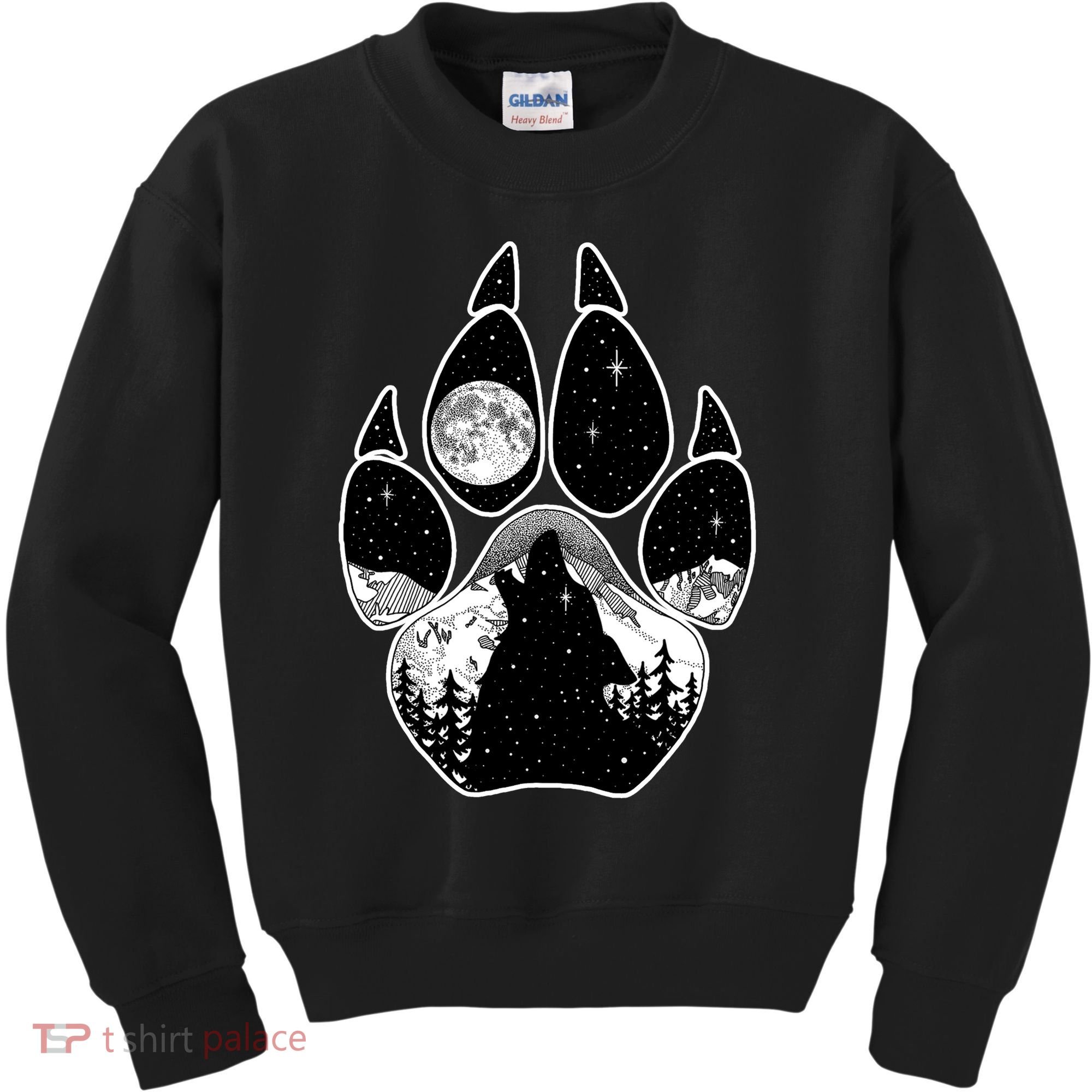 Wolf Paw Moon Howl Kids Sweatshirt