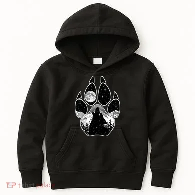 Wolf Paw Moon Howl Kids Hoodie