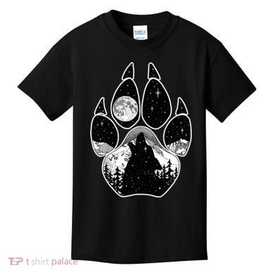 Wolf Paw Moon Howl Kids T-Shirt