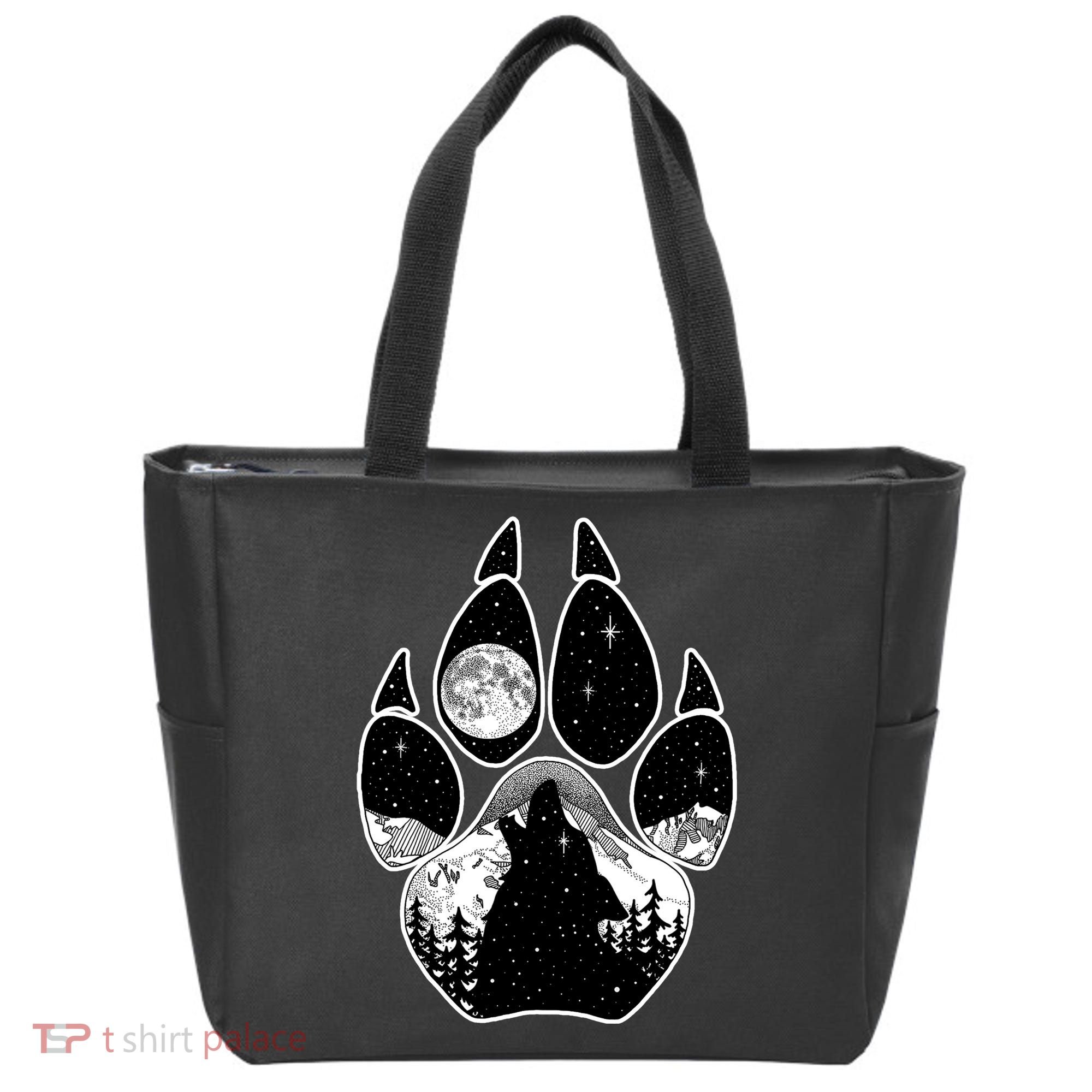 Wolf Paw Moon Howl Tote Bag