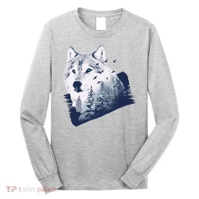 Wolf Wilderness Forest Long Sleeve Shirt