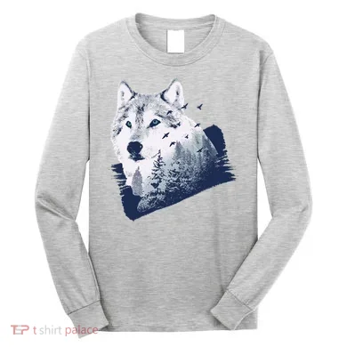 Wolf Wilderness Forest Long Sleeve Shirt