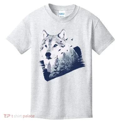 Wolf Wilderness Forest Kids T-Shirt