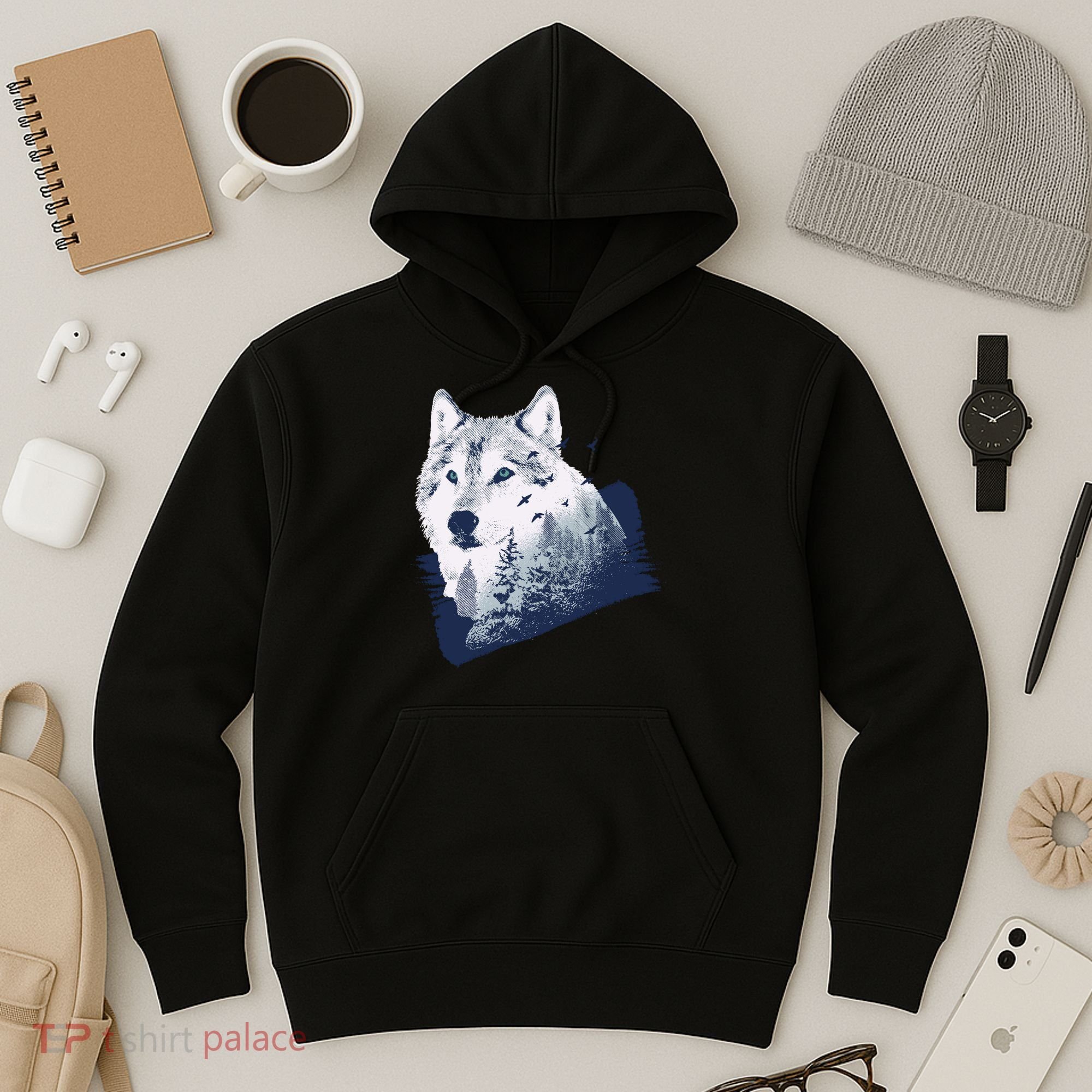 Wolf Wilderness Forest Hoodie
