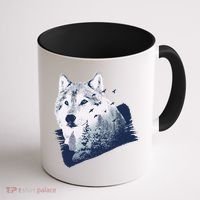 Wolf Wilderness Forest Coffee Mug thumb 1