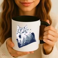 Wolf Wilderness Forest Coffee Mug thumb 3