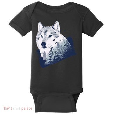 Wolf Wilderness Forest Baby Bodysuit