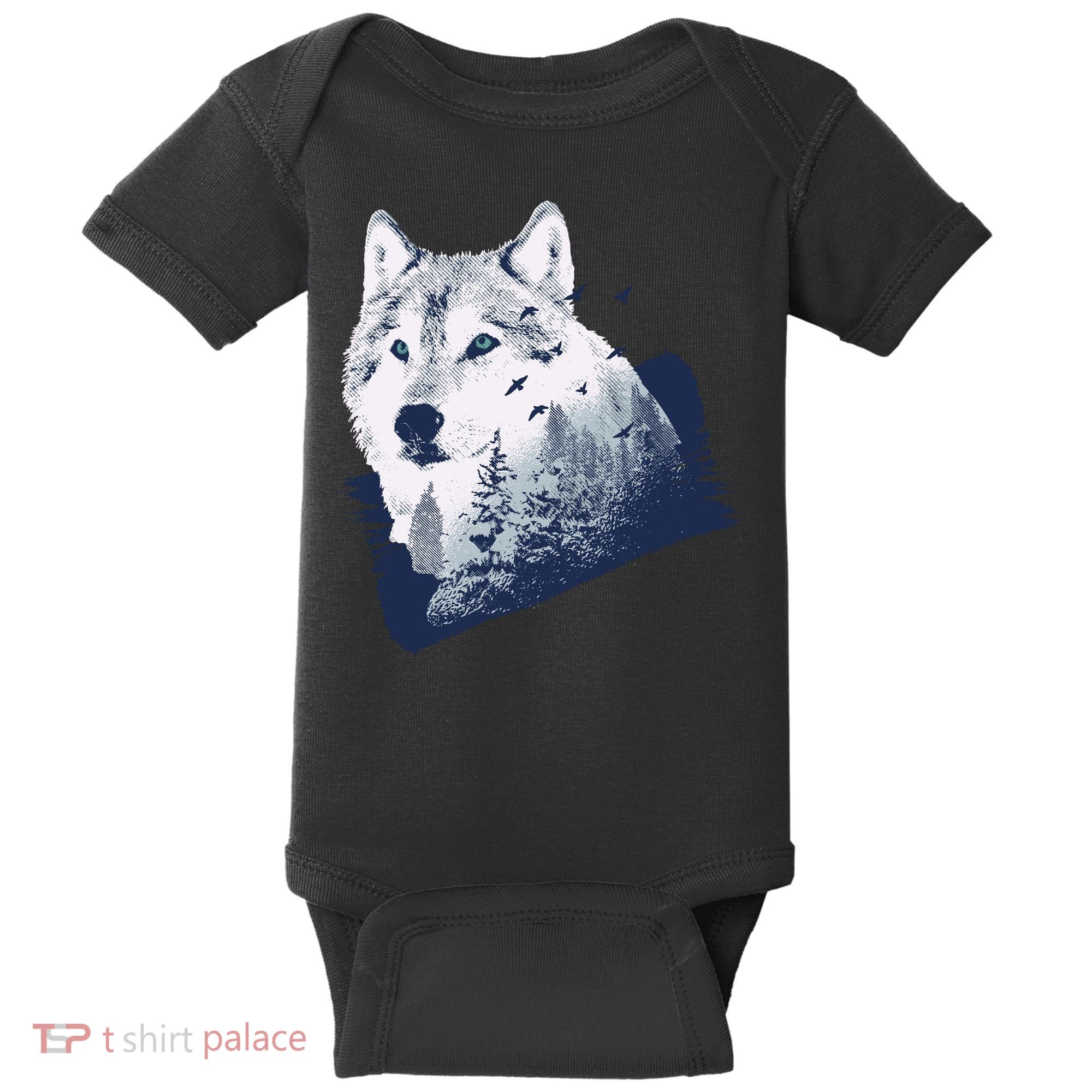 Wolf Wilderness Forest Baby Bodysuit