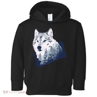 Wolf Wilderness Forest Toddler Hoodie