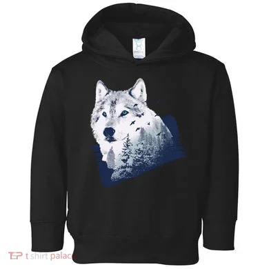 Wolf Wilderness Forest Toddler Hoodie