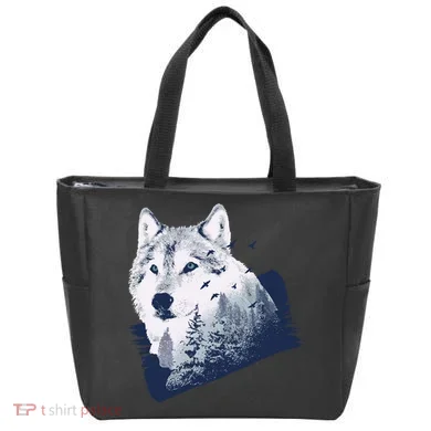 Wolf Wilderness Forest Tote Bag