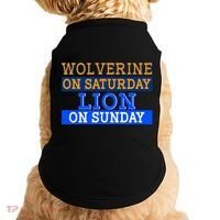Wolverine On Saturday Lion on Sunday Sports Fan Doggie Tank thumb 0