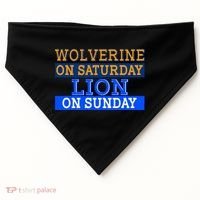 Wolverine On Saturday Lion on Sunday Sports Fan USA-Made Doggie Bandana thumb 0