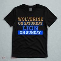 Wolverine On Saturday Lion on Sunday Sports Fan T-Shirt thumb 5