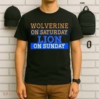 Wolverine On Saturday Lion on Sunday Sports Fan T-Shirt thumb 6