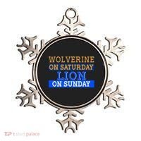 Wolverine On Saturday Lion on Sunday Sports Fan Ornament thumb 0