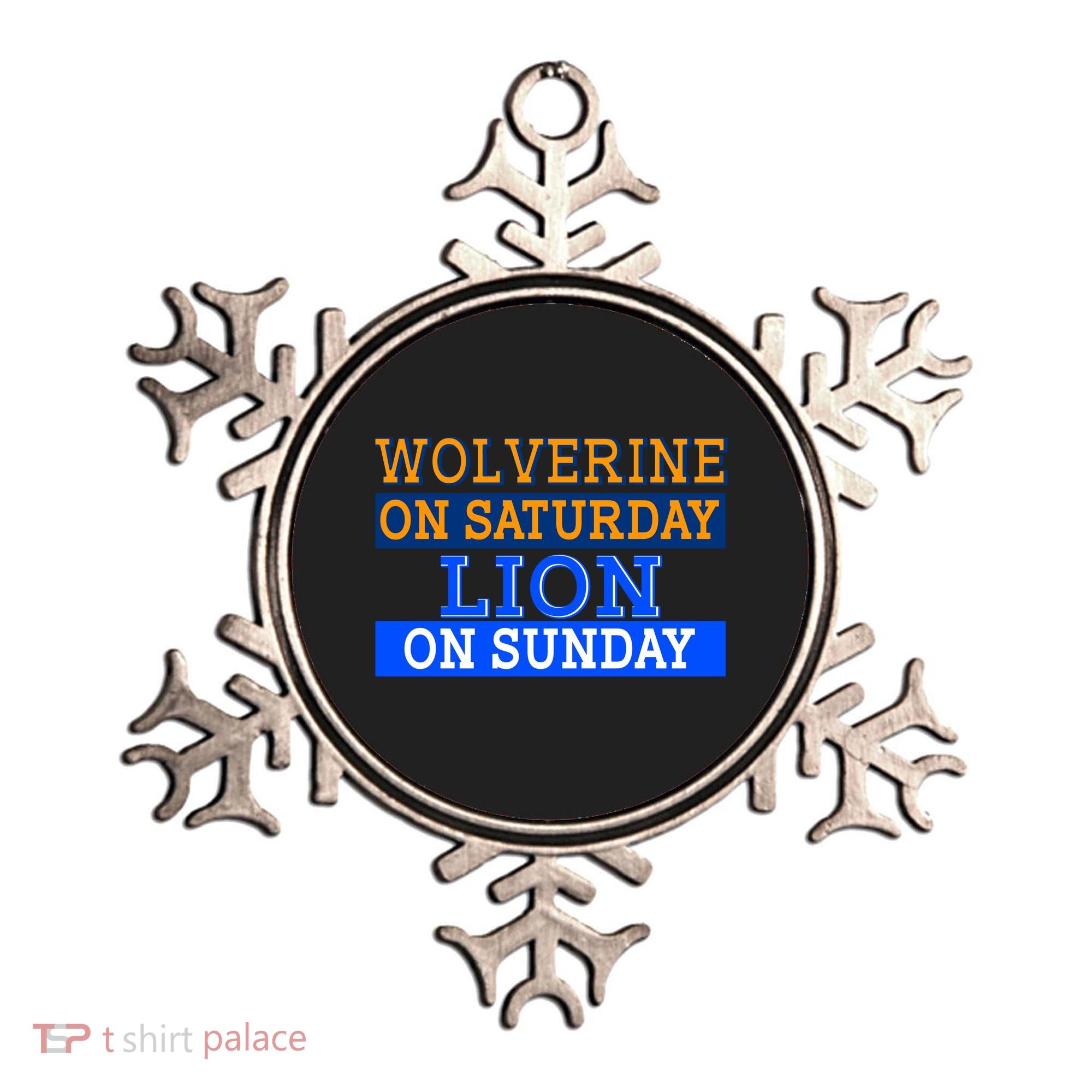 Wolverine On Saturday Lion on Sunday Sports Fan Ornament