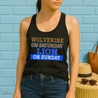 Wolverine On Saturday Lion on Sunday Sports Fan Women's Tank Top thumb 2