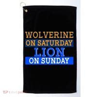Wolverine On Saturday Lion on Sunday Sports Fan Golf Towel thumb 0