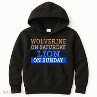 Wolverine On Saturday Lion on Sunday Sports Fan Kids Hoodie thumb 0
