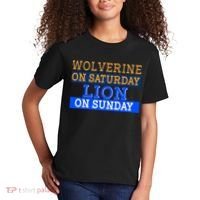 Wolverine On Saturday Lion on Sunday Sports Fan Kids T-Shirt thumb 2