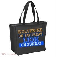 Wolverine On Saturday Lion on Sunday Sports Fan Tote Bag thumb 2