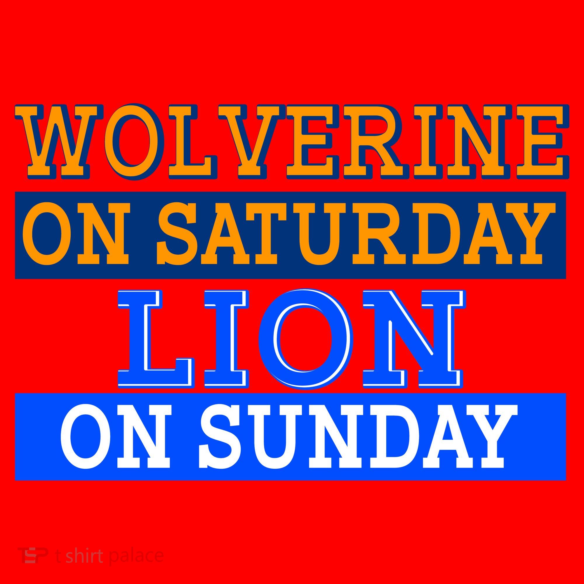 Wolverine On Saturday Lion on Sunday Sports Fan Santa Hat