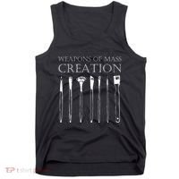 Weapons Of Mass Creation Funny Art Brush Painter Artist Tank Top thumb 0