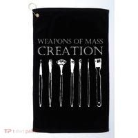 Weapons Of Mass Creation Funny Art Brush Painter Artist Golf Towel thumb 0