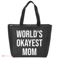 Worlds Okayest Mom Funny Tote Bag thumb 0