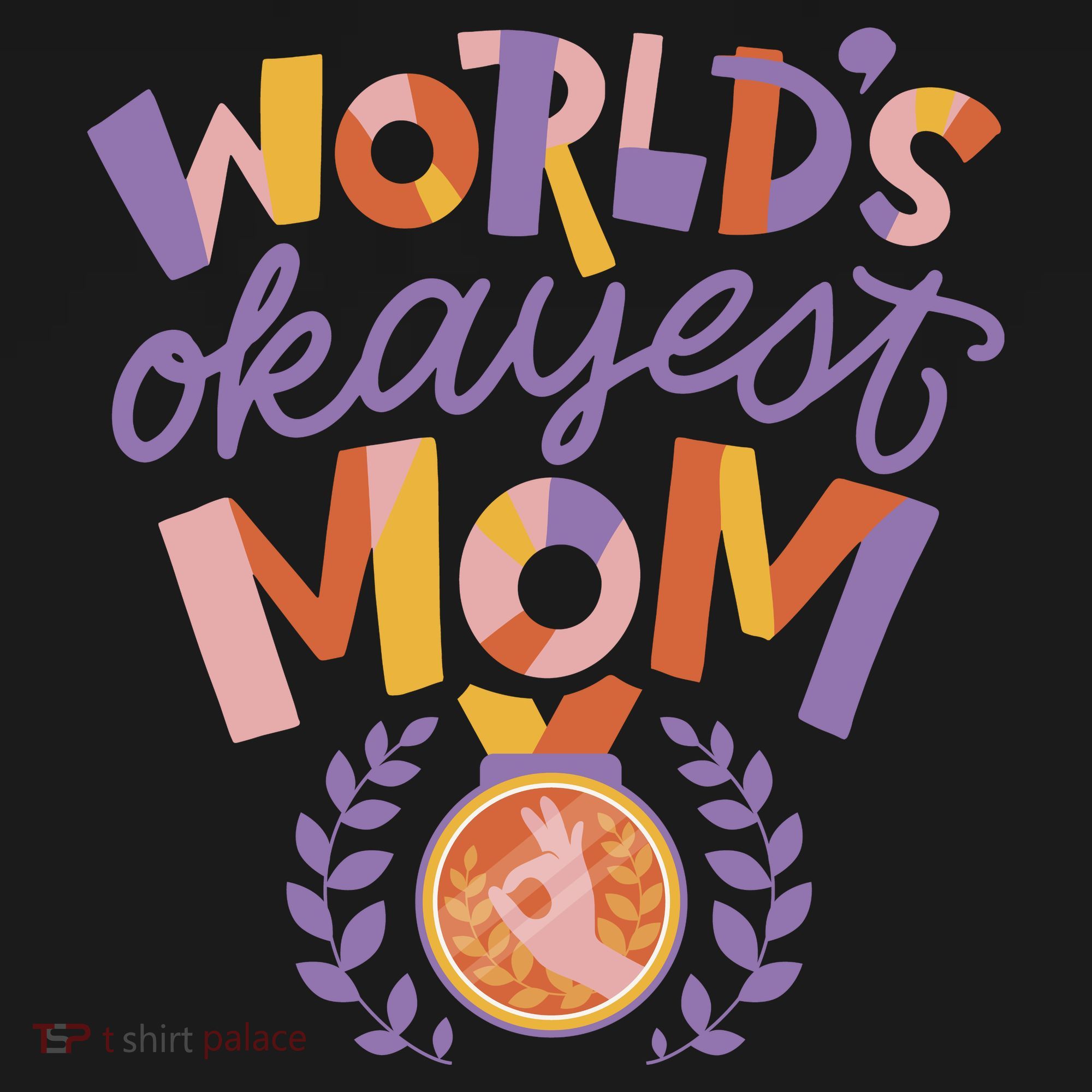 World's Okayest Mom Award Tie-Dye Long Sleeve Shirt