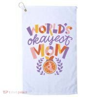 World's Okayest Mom Award Golf Towel thumb 0