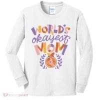 World's Okayest Mom Award Kids Long Sleeve Shirt thumb 0