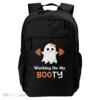 Working On My Booty Funny Halloween Gym Ghost Booty Pun Backpack thumb 0